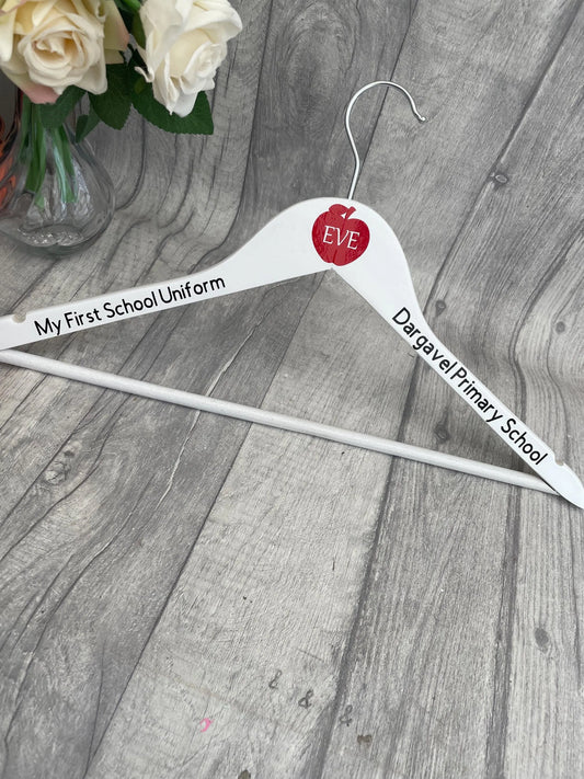 Personalised school hanger, first uniform hangers, back to school clothes hanger