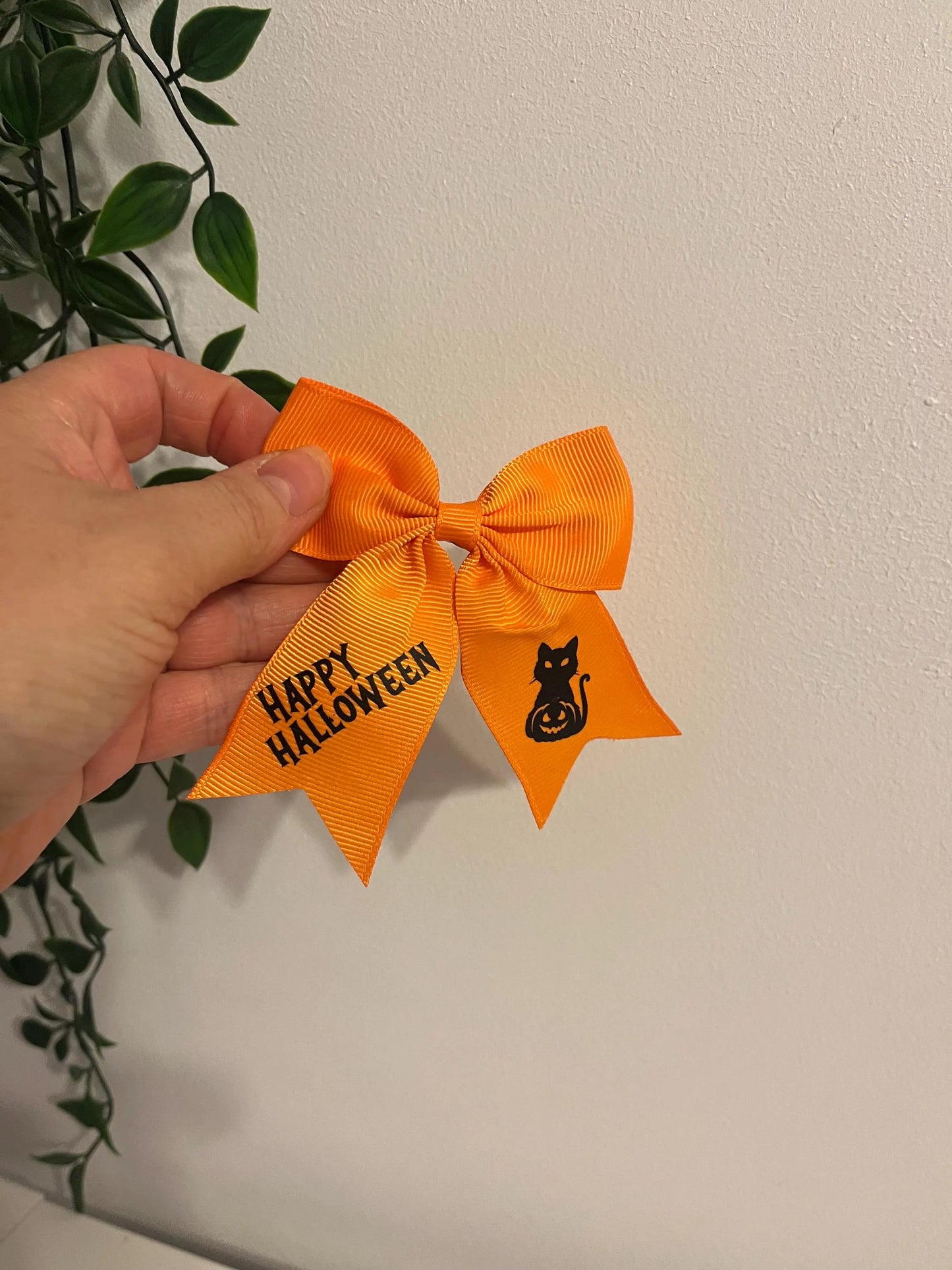 Personalised Halloween bow, Orange bow, Hair bow, Hair grip