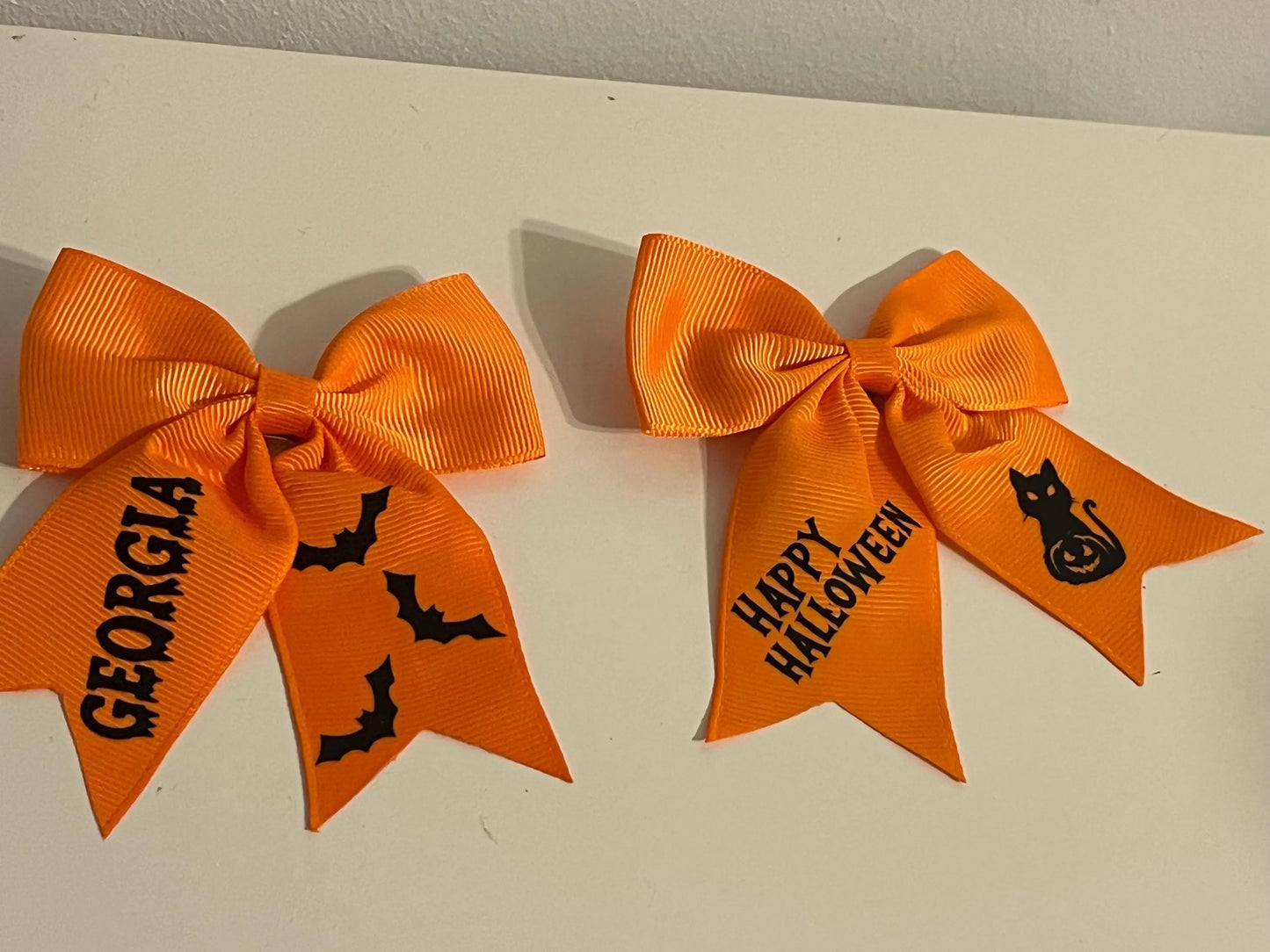 Personalised Halloween bow, Orange bow, Hair bow, Hair grip