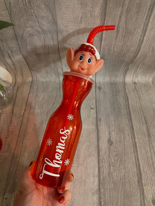 Personalised Elf Cup, Christmas Eve Filler, Water bottle