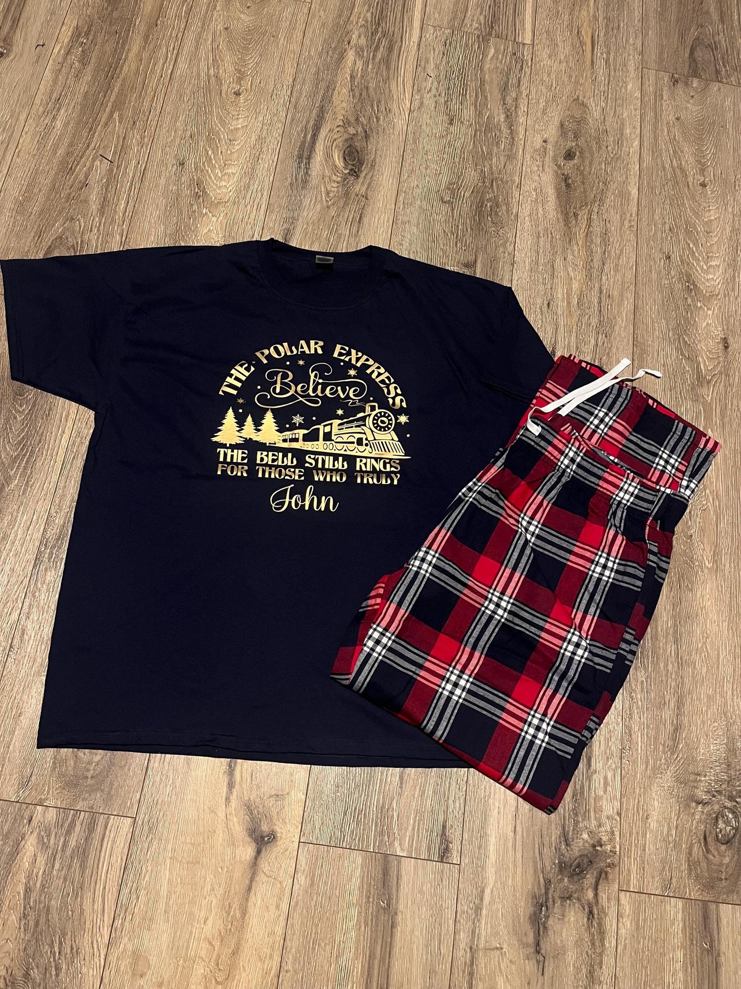 Personalised Family Christmas Pyjamas, North Pole express Pyjamas, Christmas eve pyjamas.Polar express pyjamas