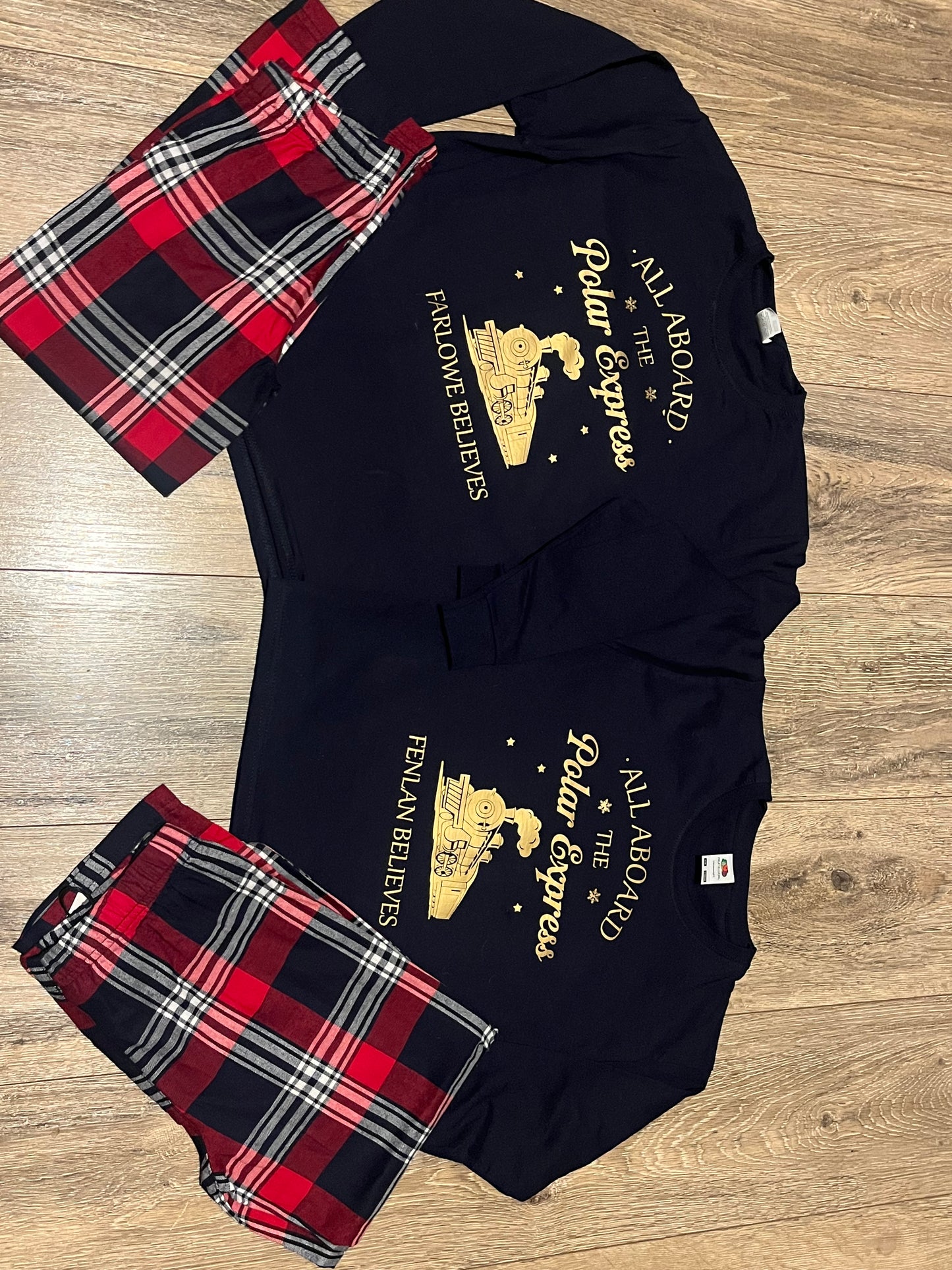 Personalised Family Christmas Pyjamas, North Pole express Pyjamas, Christmas eve pyjamas.Polar express pyjamas (Copy)