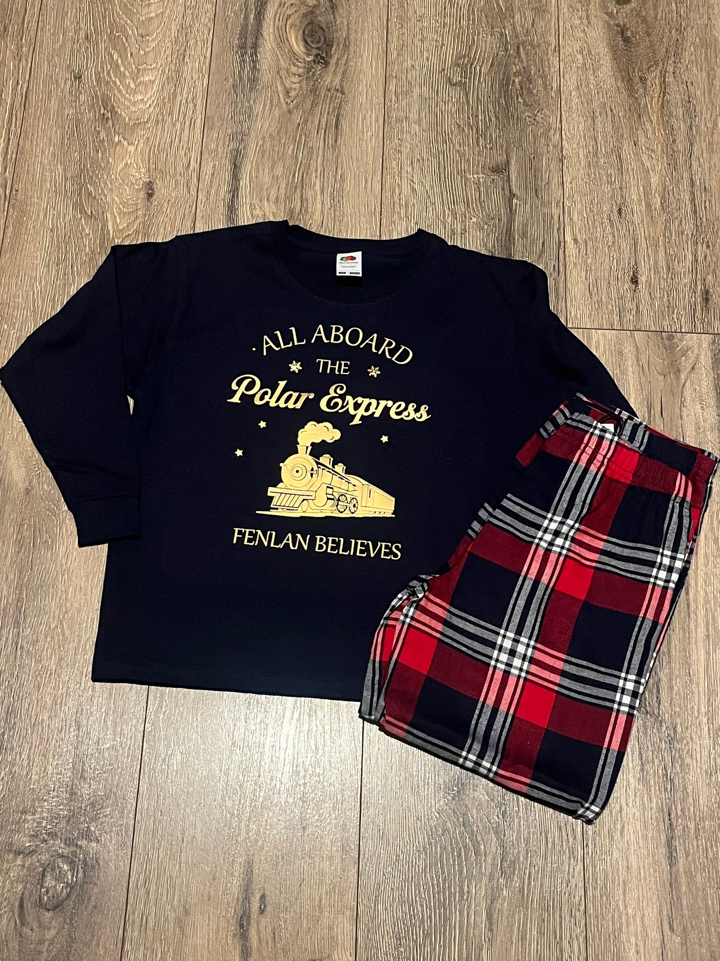 Personalised Family Christmas Pyjamas, North Pole express Pyjamas, Christmas eve pyjamas.Polar express pyjamas (Copy)