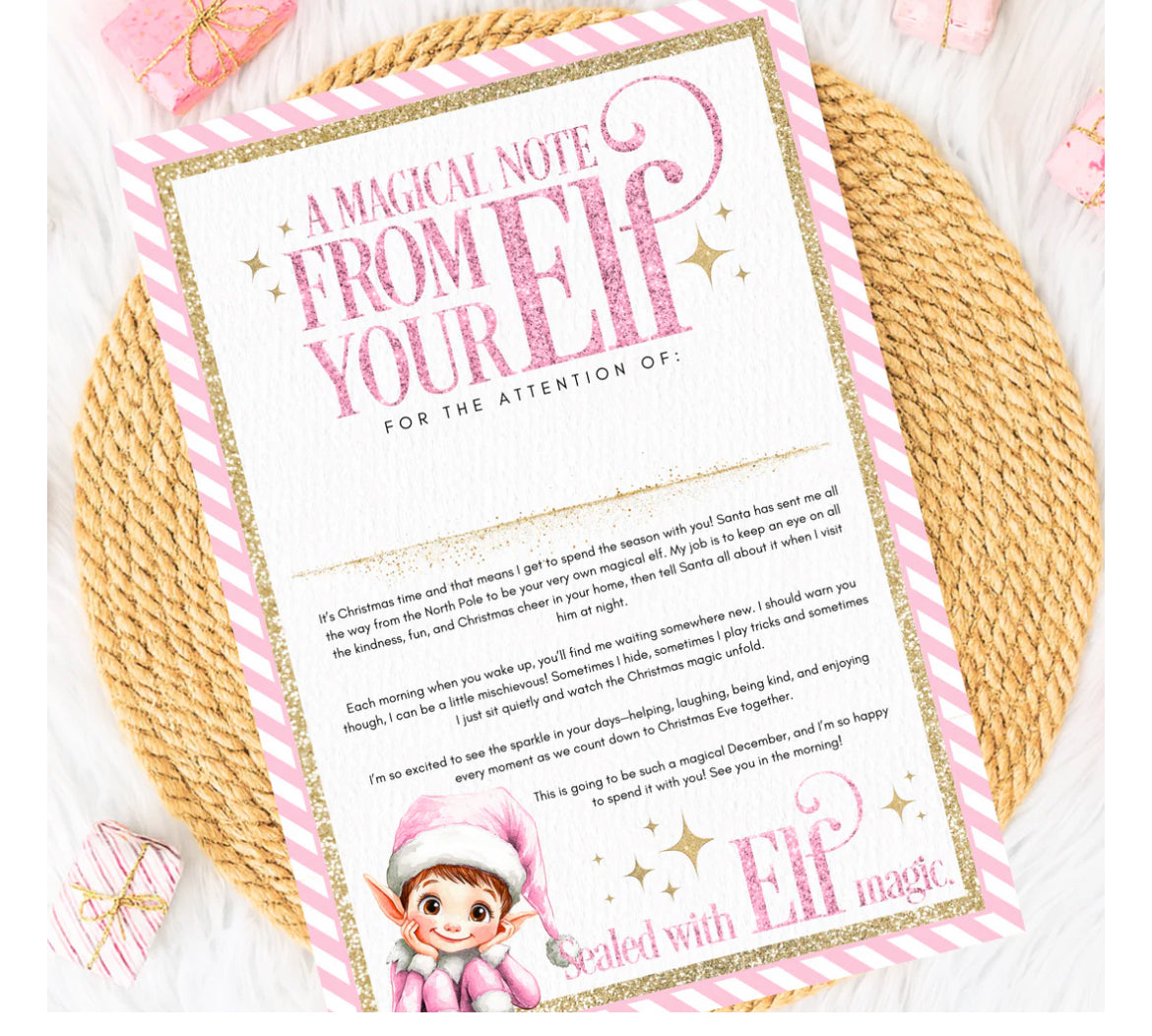 Personalised Arrival Letter from the Elf for kids, Naught elf