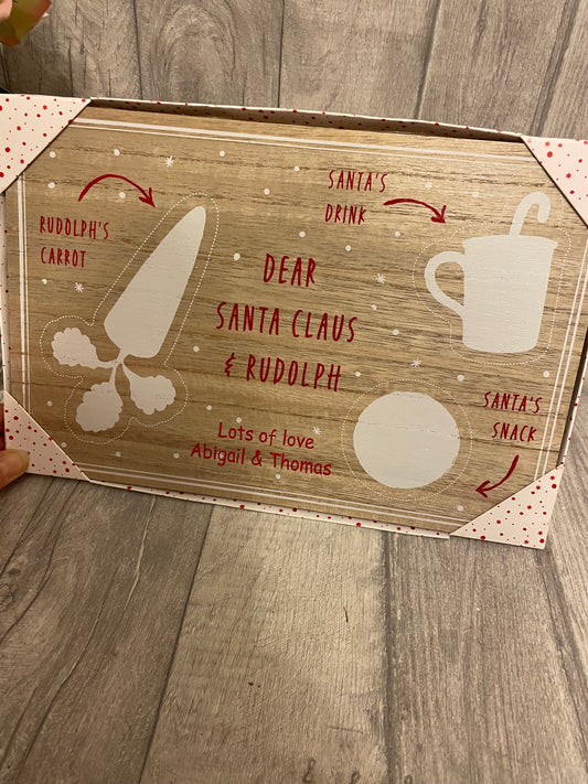 Santa treat board, Christmas Eve plate for Santa, Santa treat plate