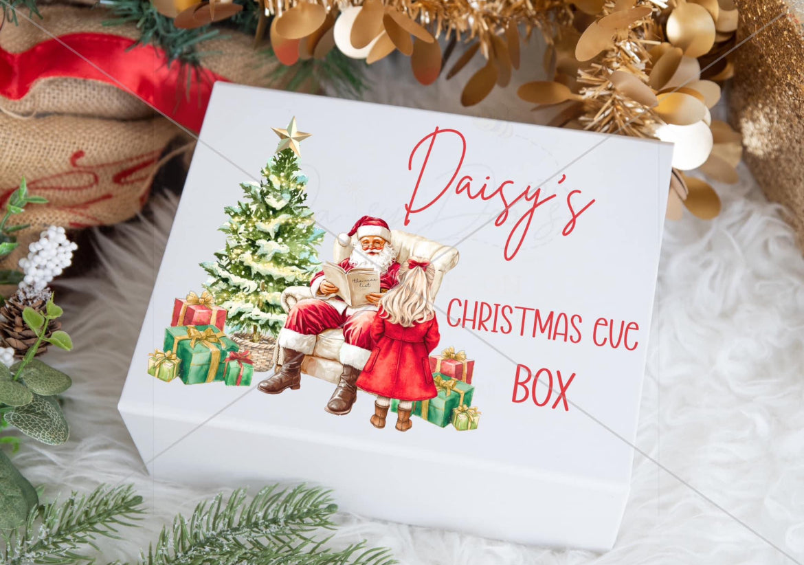 (Copy) Personalised Christmas Eve Box, Gift box, Santa Scene, Magnetic box