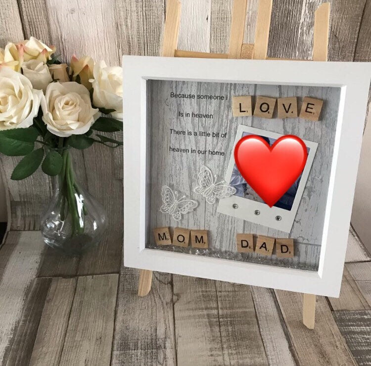 Because someone i love is in heaven, Memorial frame,Memerial Gift,Wedding or Home Personalised Frame