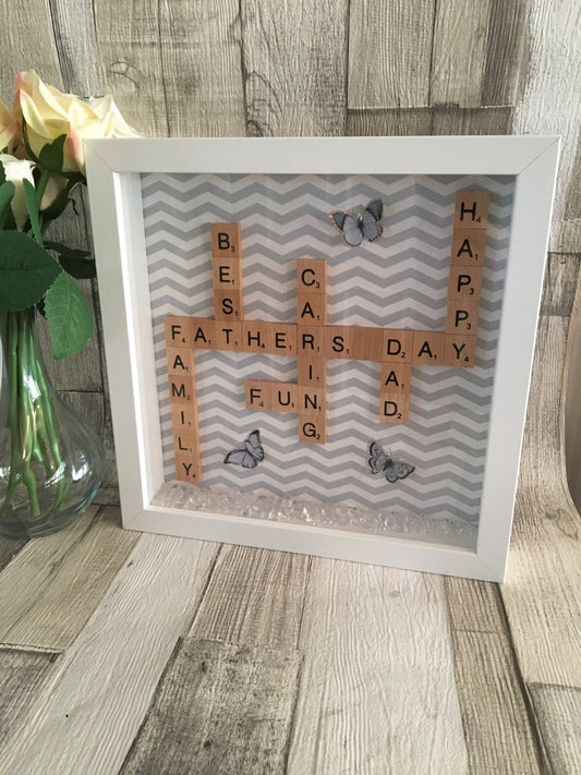 Personalised gift for dad, Daddy Scrabble box Frame, Father’s Day Gift, Personalised Scrabble Frame,