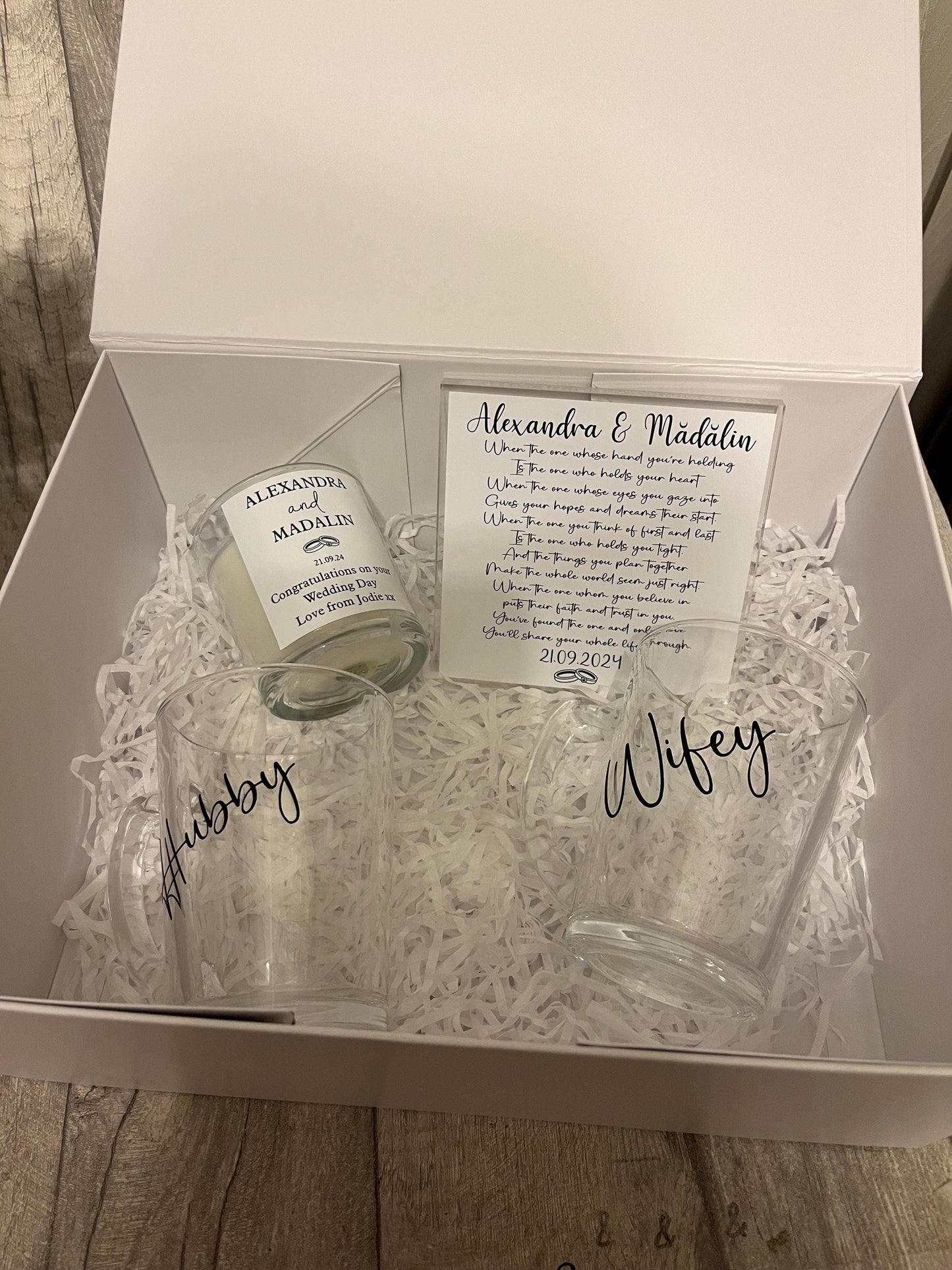 Mr And Mrs Mug Set, Personalised Wedding Gift,Hubby and wife glass mug,  Couple Mugs,  Anniversary, Gift For Couples,