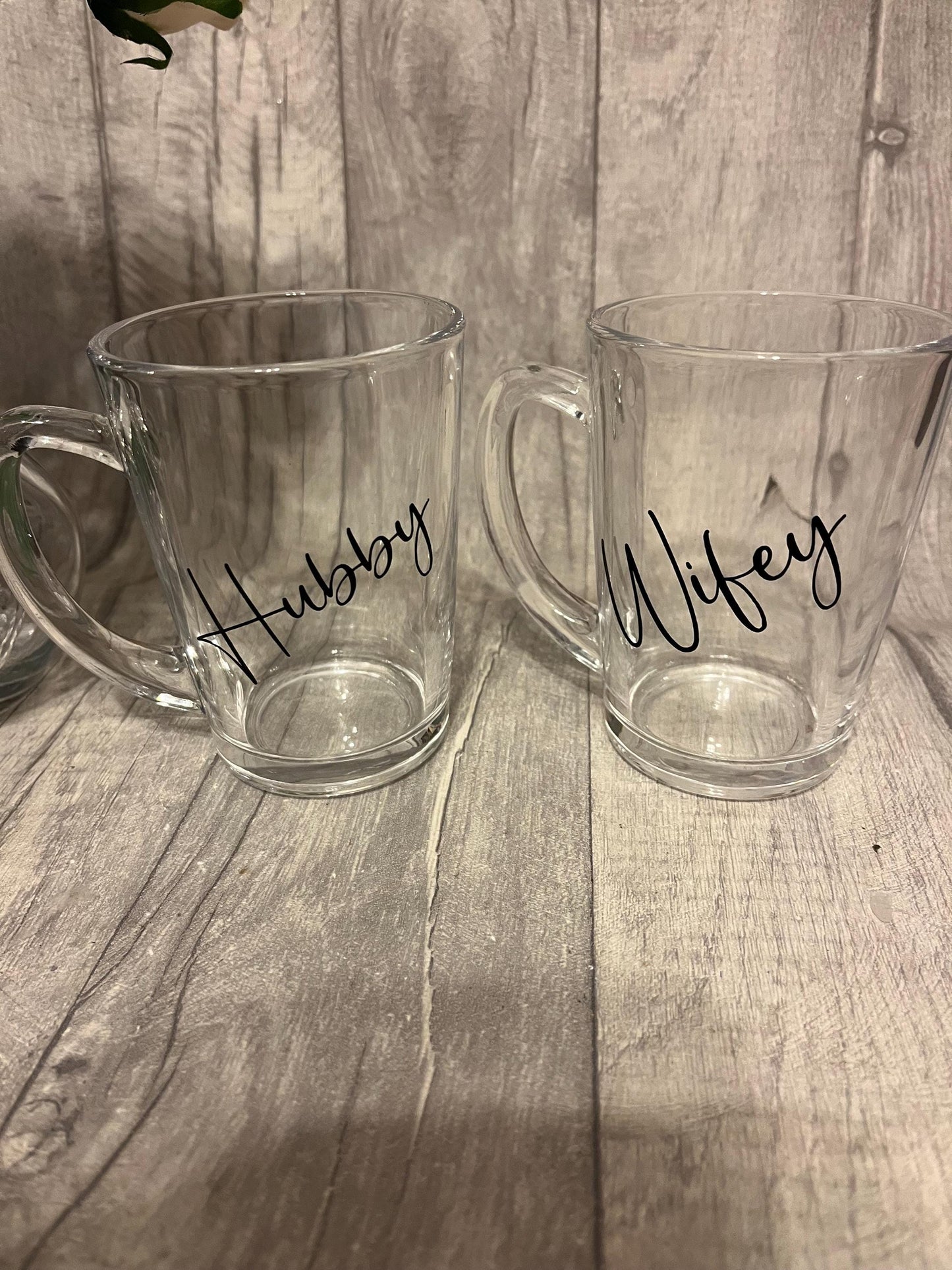 Mr And Mrs Mug Set, Personalised Wedding Gift,Hubby and wife glass mug,  Couple Mugs,  Anniversary, Gift For Couples,