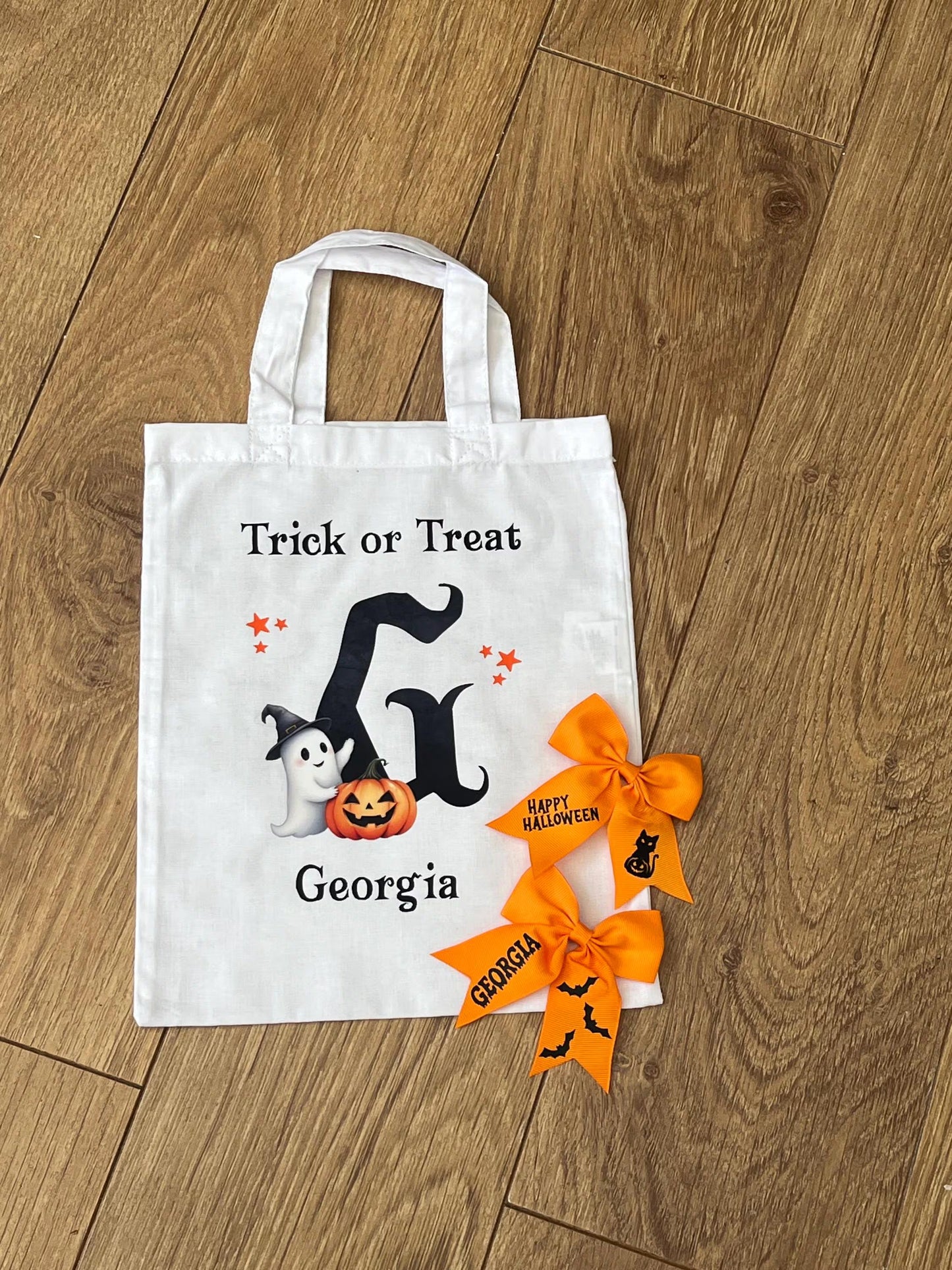 Halloween Trick or Treat bag, Mini tote bag, Trick or treat.