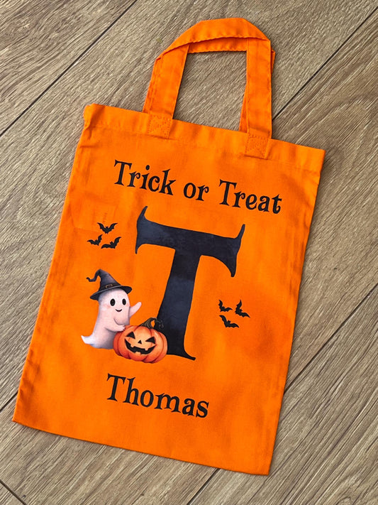 Halloween Trick or Treat bag, Mini tote bag, Trick or treat.
