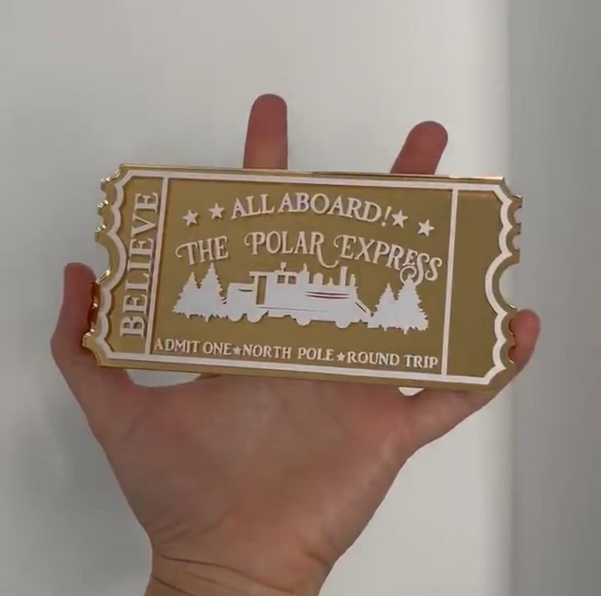 Personalised acrylic ticket, experience day ticket