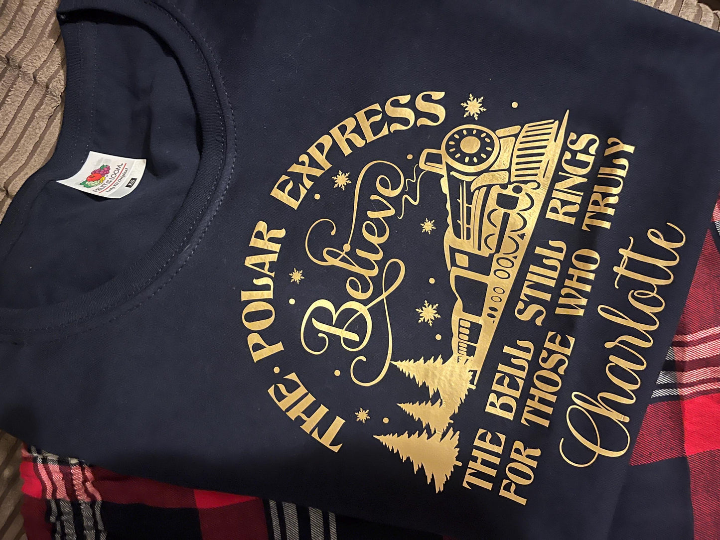 Personalised Family Christmas Pyjamas, North Pole express Pyjamas, Christmas eve pyjamas.Polar express pyjamas
