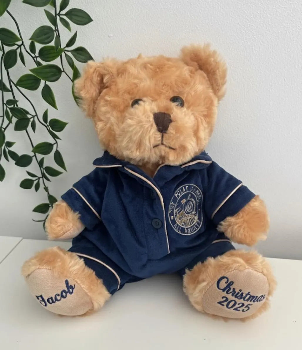 Polar Express Teddy, Personslised Teddy , 1st Christmas , Soft Toy,Christmas Giff