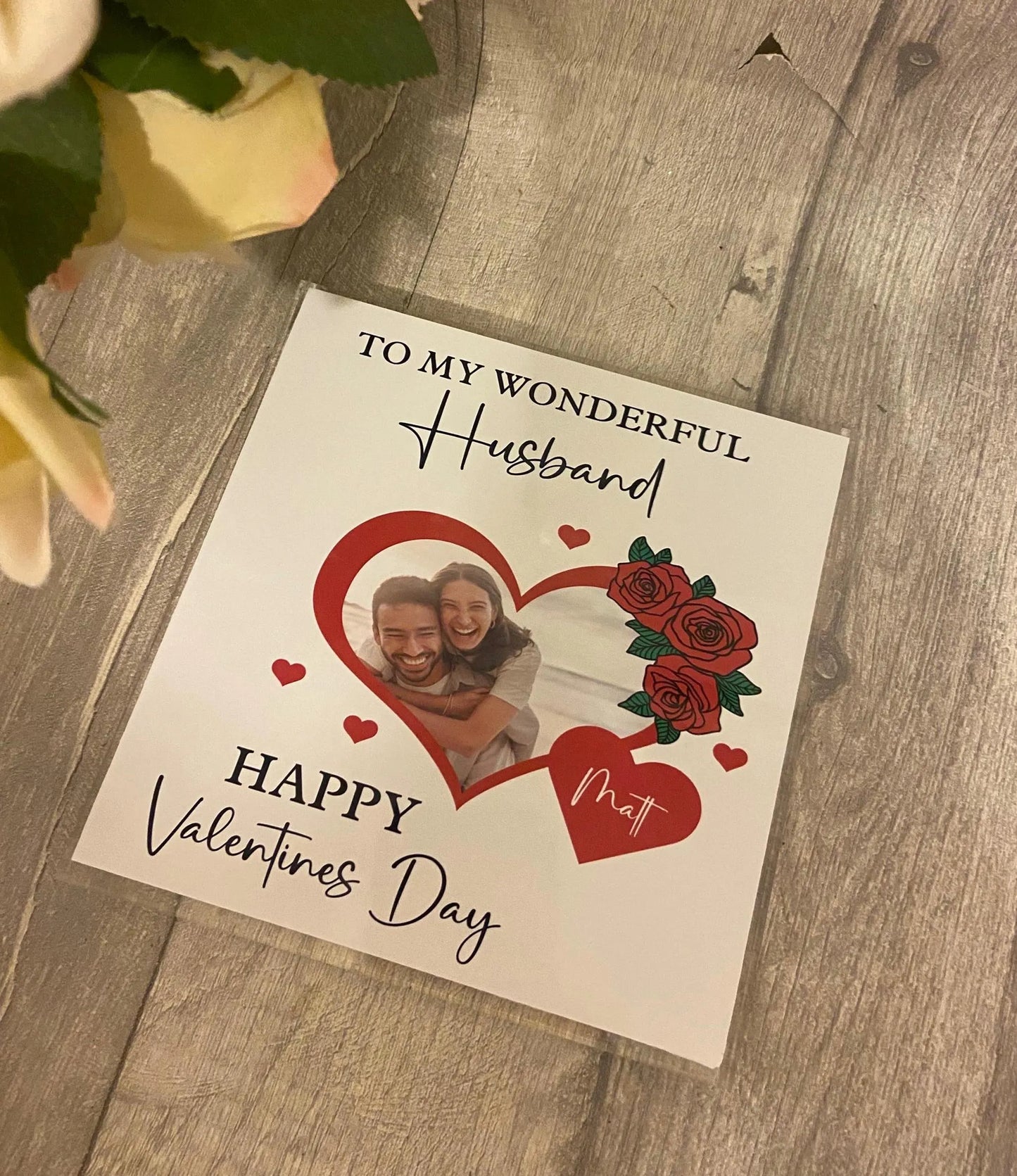 Valentines Day Gift, Personalised acrylic plaque, acrylic standing sign with wooden block. personalised gifts for, wife ,husband, girlfriend,